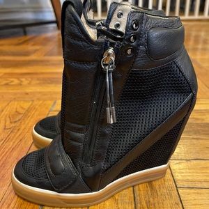 L.A.M.B by Gwen Stefani Leather Wedge Sneakers